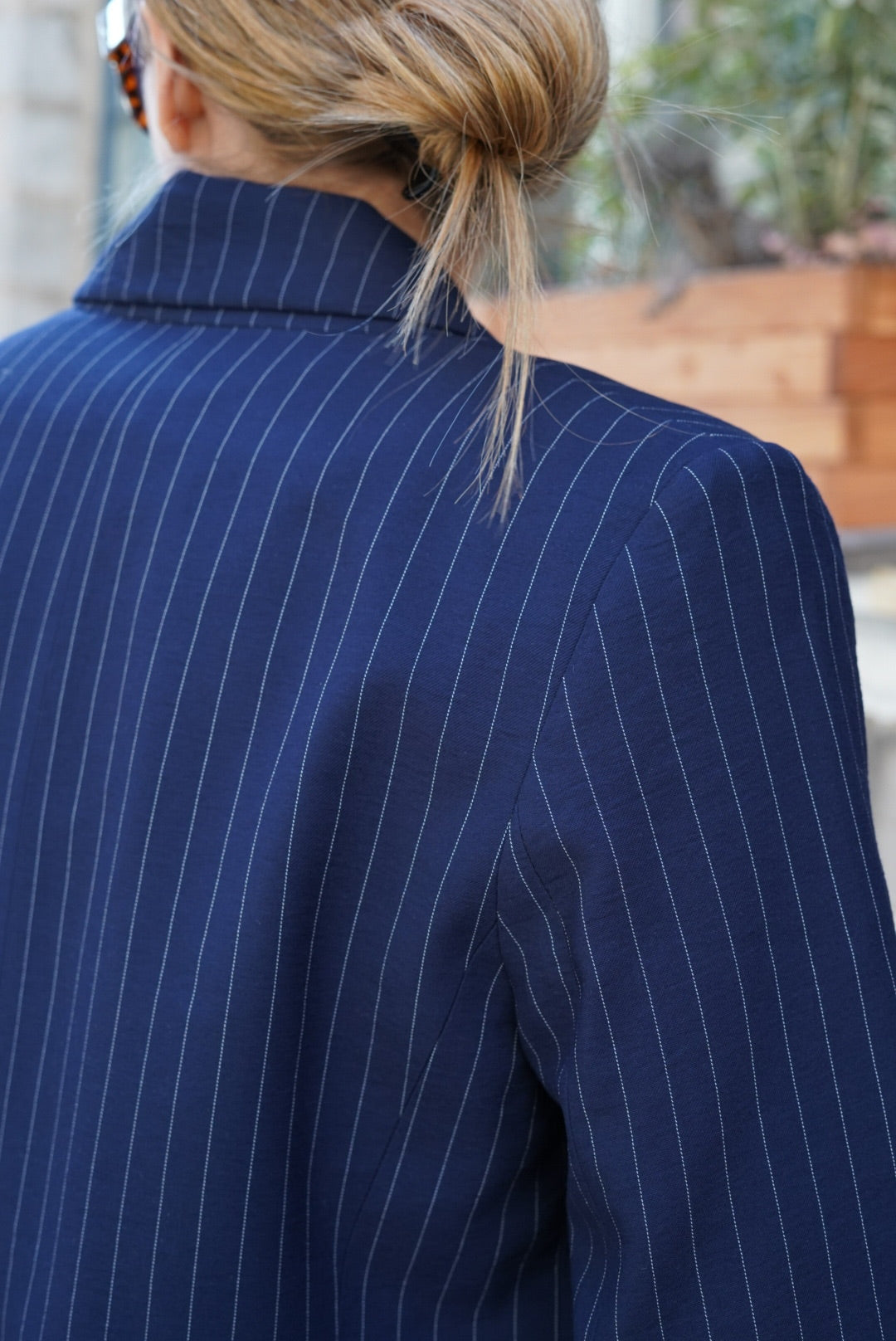 Blazer Valentin rayé marine