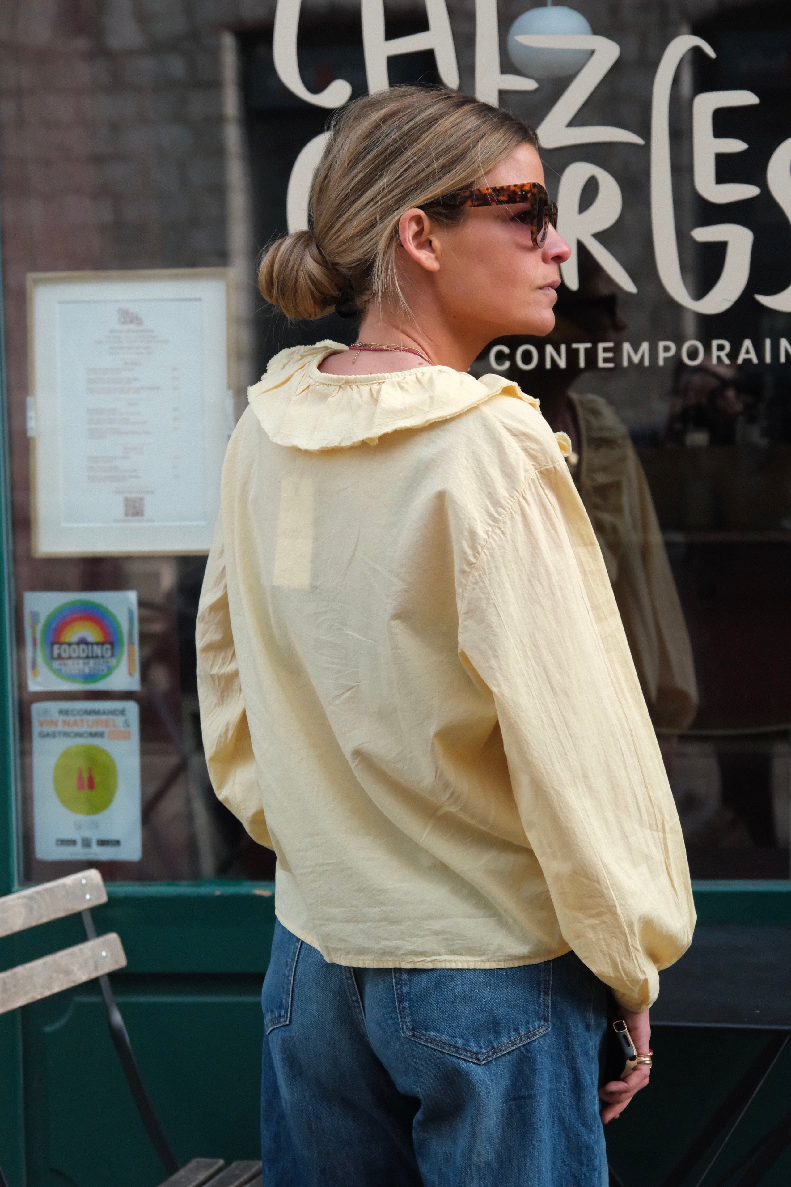 Blouse Sidonie encolure volanté jaune