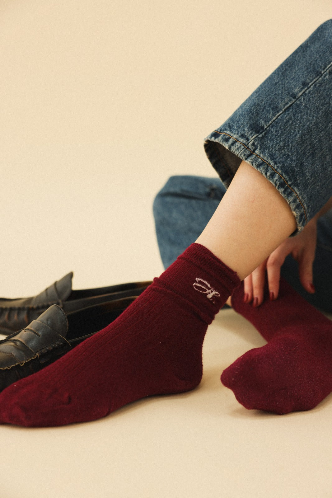 Chausettes FILIPPA bordeaux