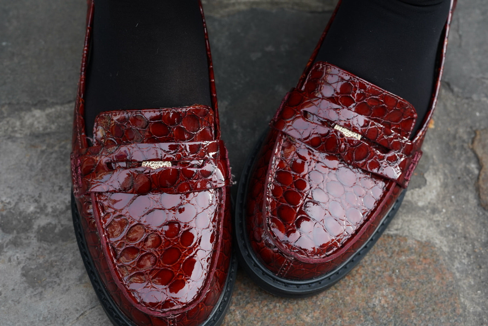 Mocassins Ovana cuir bordeaux