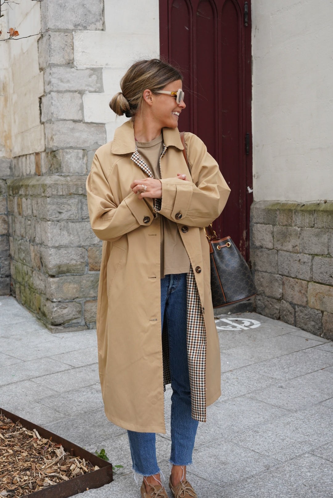 Trench Amaury réversible beige/vichy