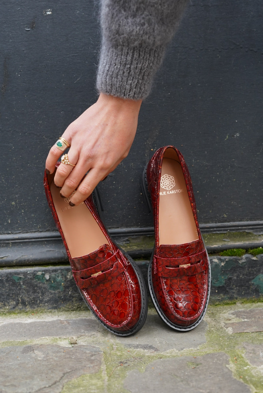 Mocassins Ovana cuir bordeaux