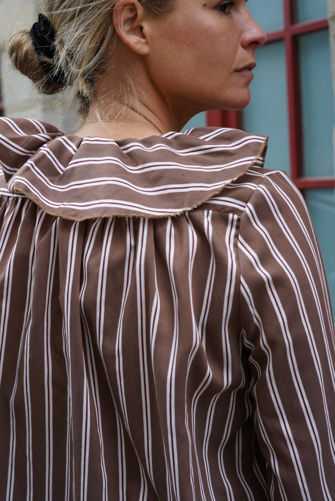 Blouse Olympe rayure moka