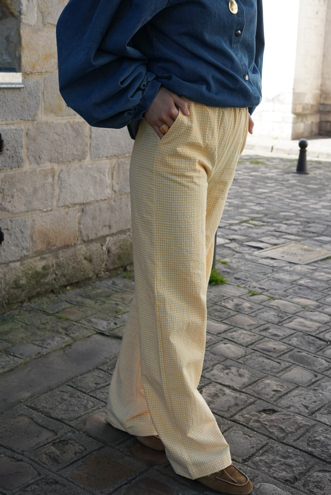 Pantalon ARTHUR vichy jaune