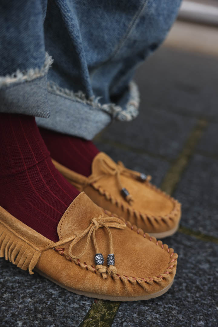 Mocassins daim camel