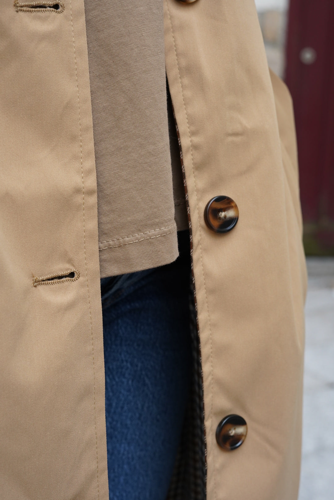 Trench Amaury réversible beige/vichy