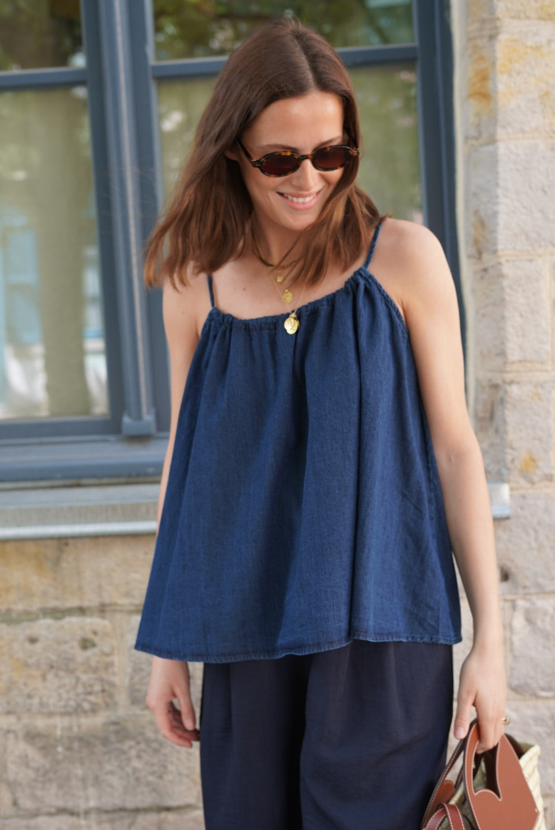 Top Albert denim foncé