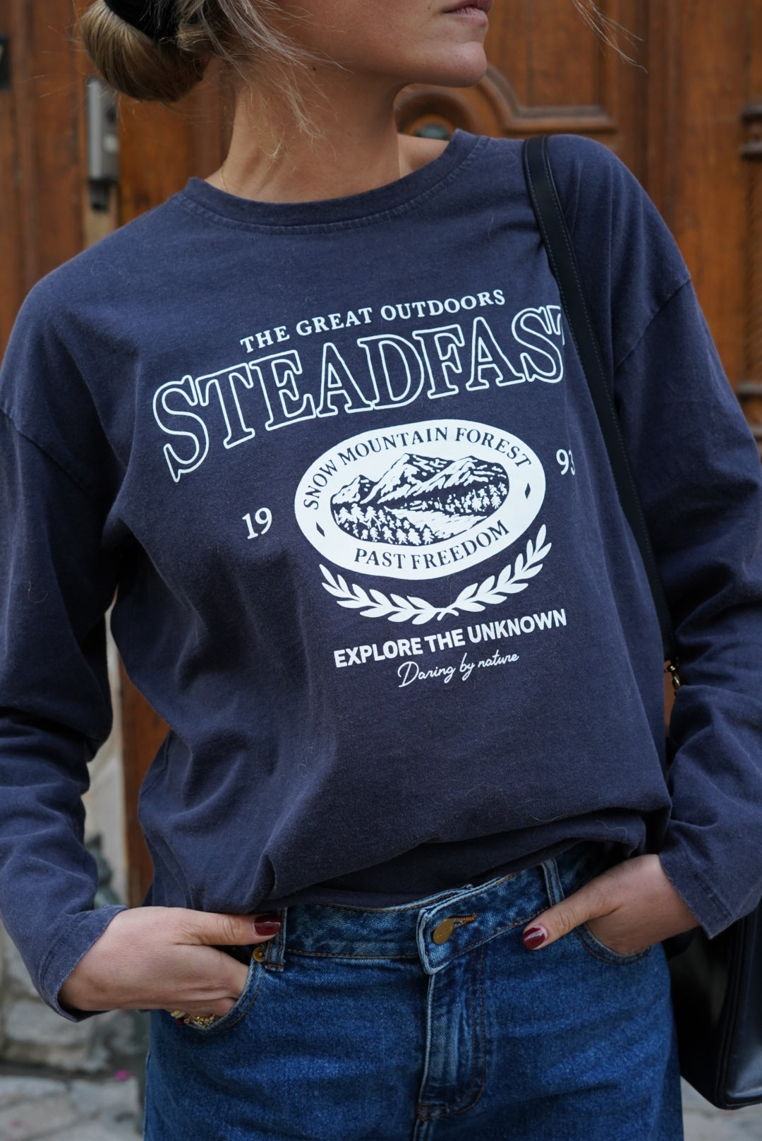 T-shirt Simon inscription marine