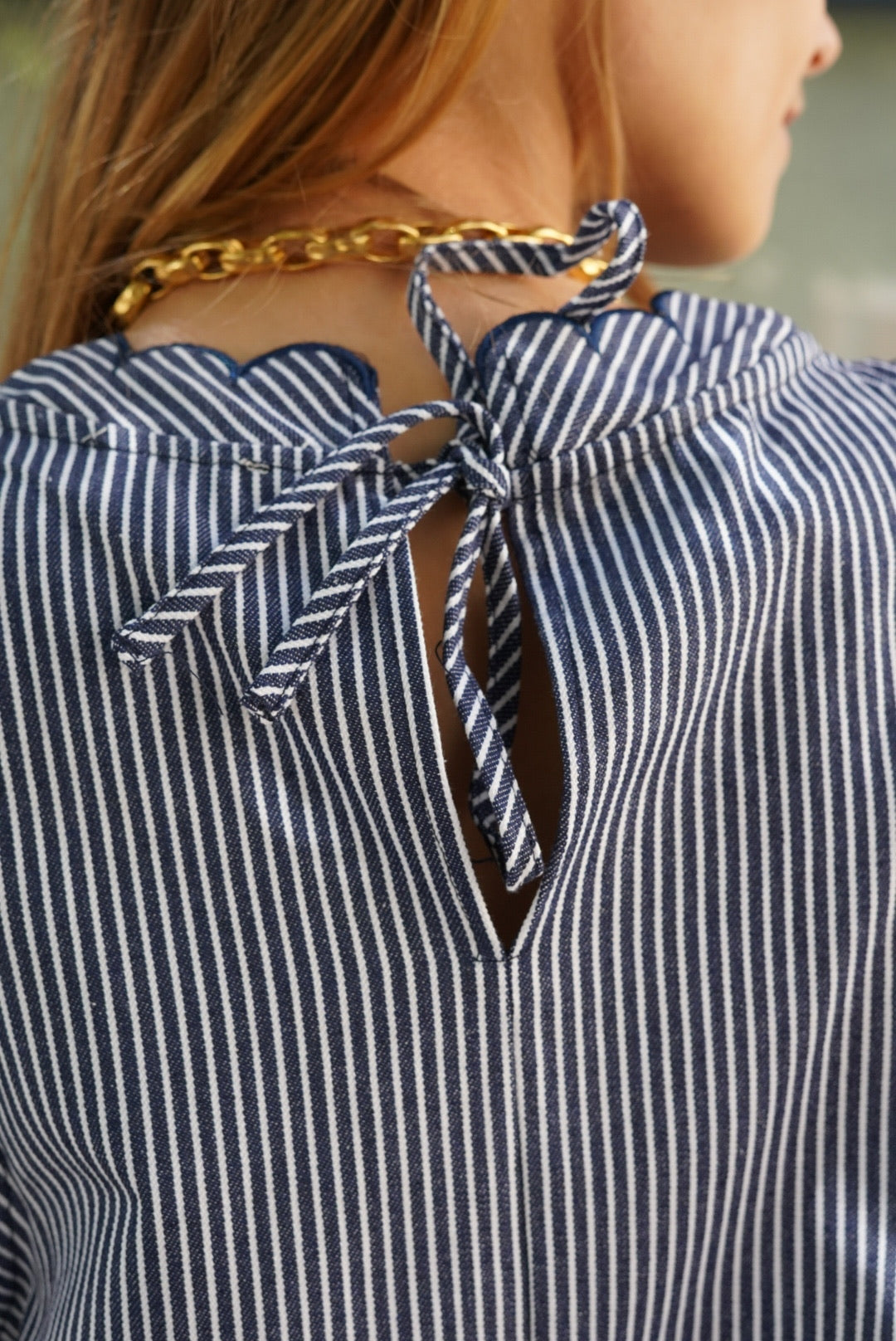 Robe Sixtine rayure marine/blanc