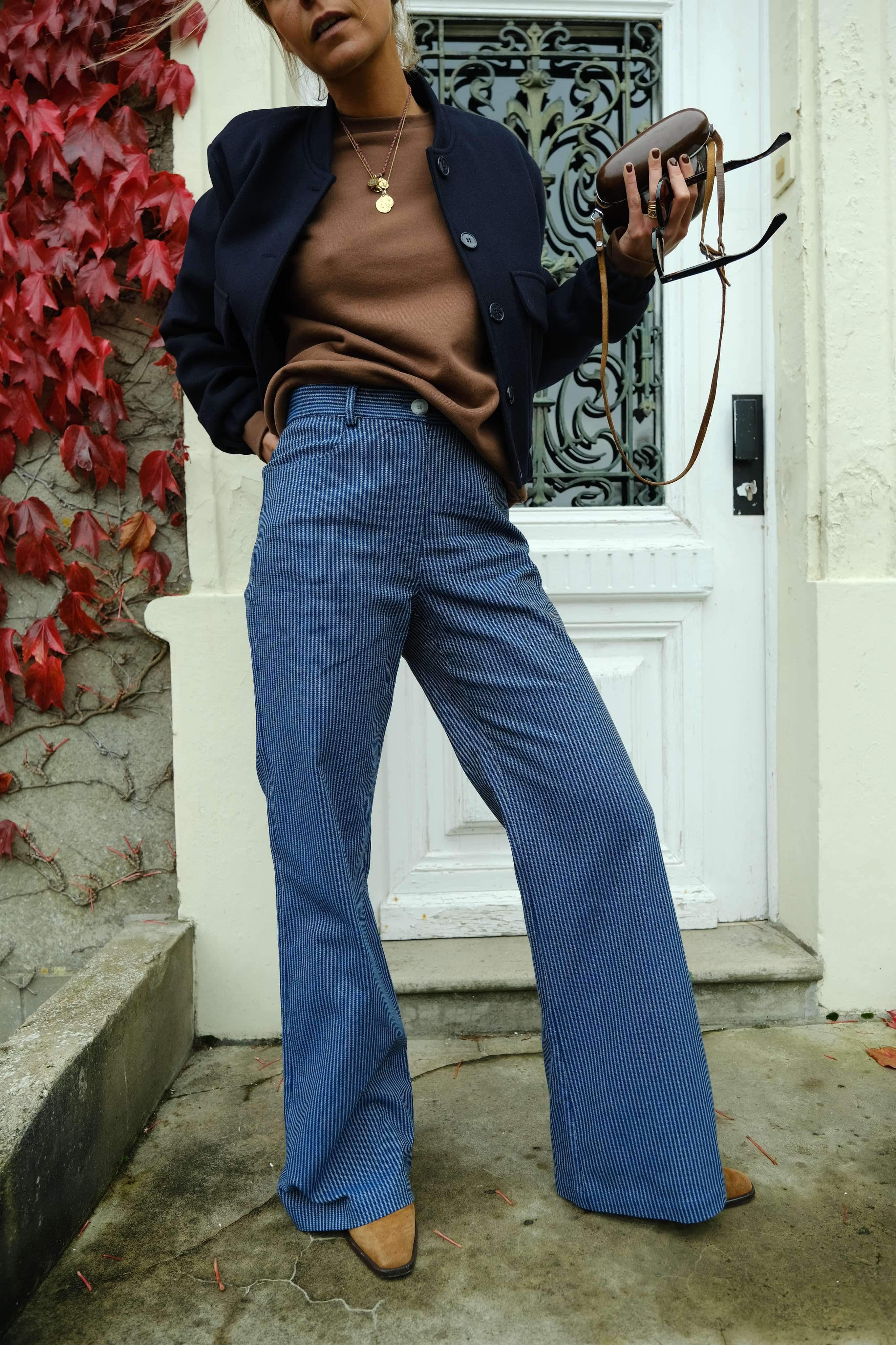 Pantalon VICTOR rayure marine