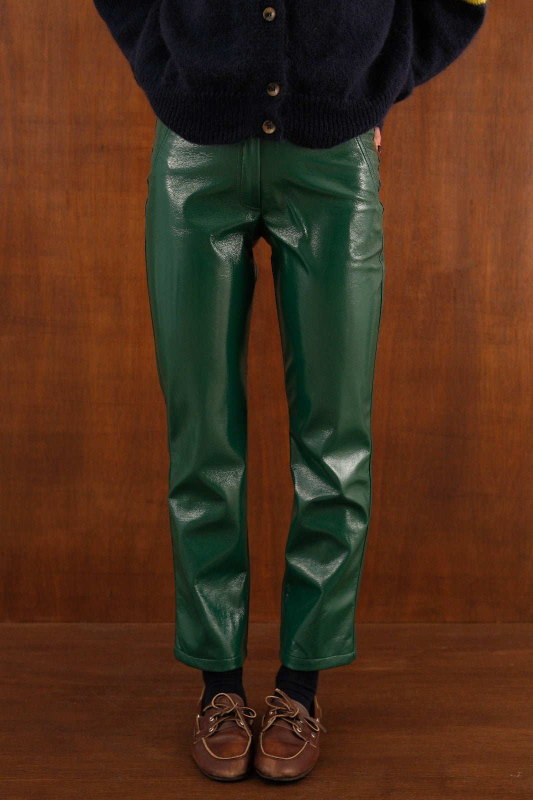 Pantalon BRUNE vinyle vert