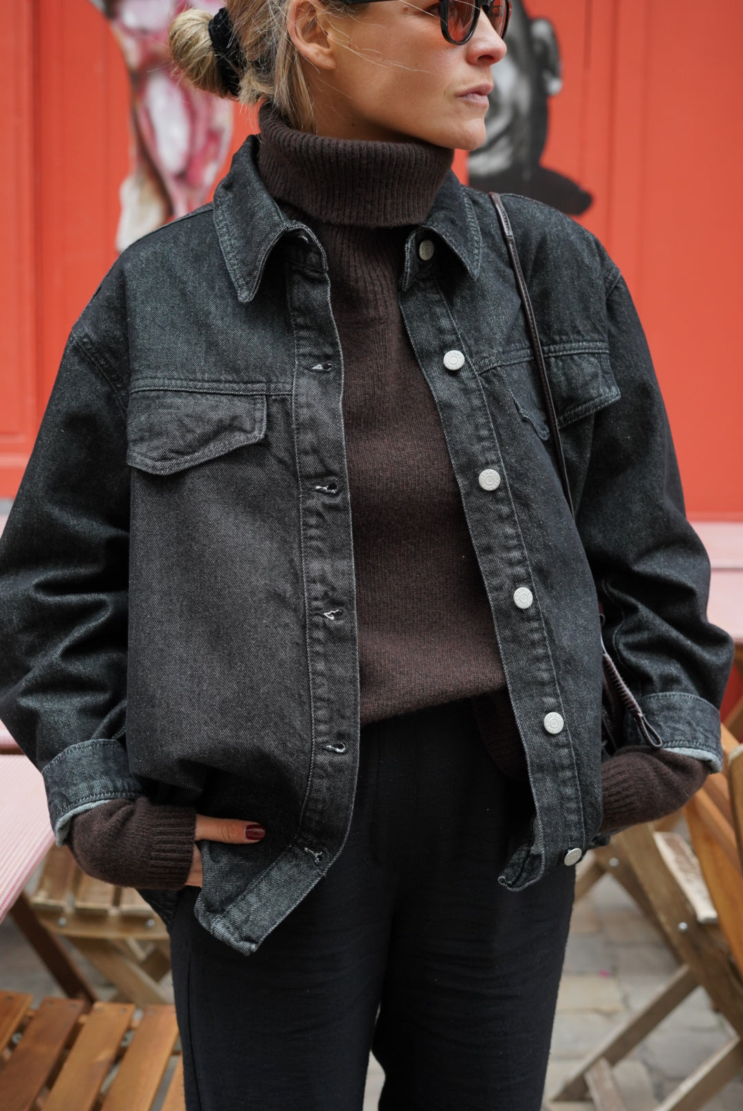 Surchemise Daphné denim noir