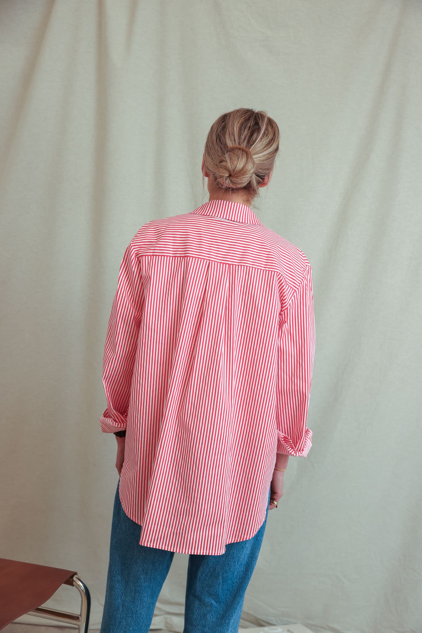 Chemise Lucie rayure rouge