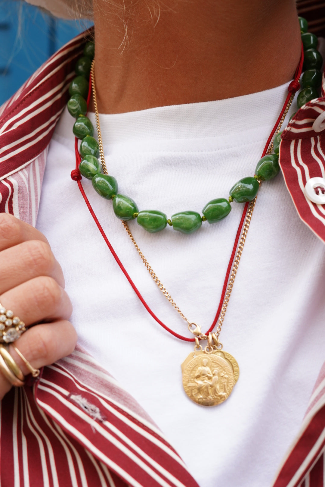 Large Khaki Bead Necklace