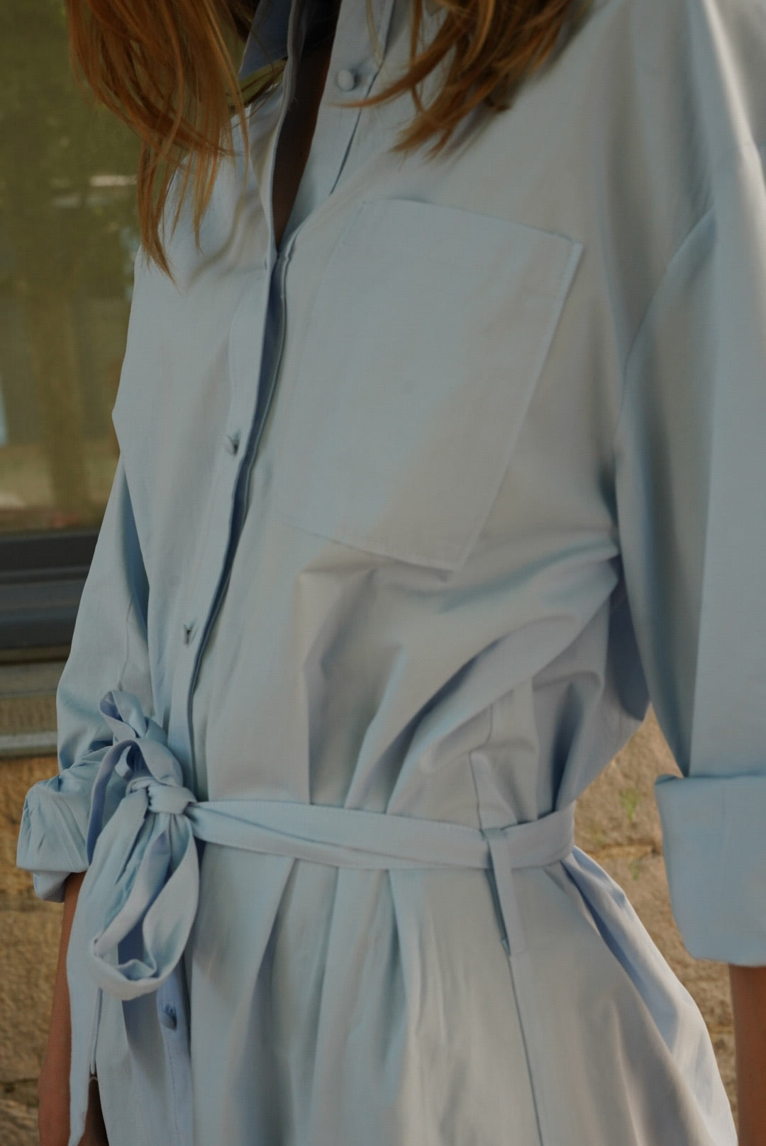 Robe chemise Angèle bleu ciel