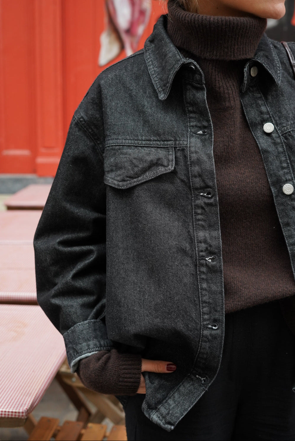 Surchemise Daphné denim noir