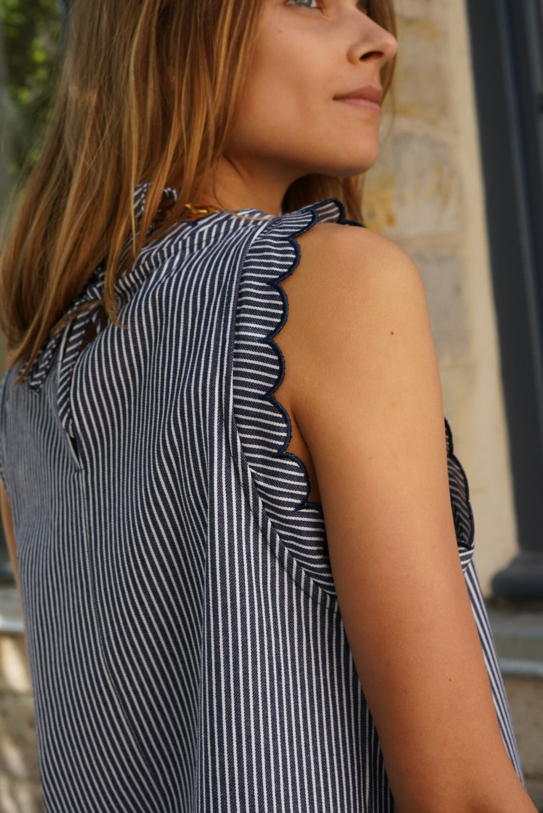 Robe Sixtine rayure marine/blanc