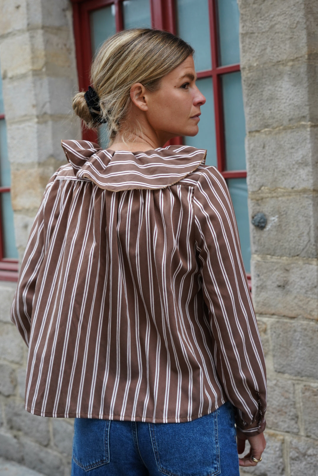 Blouse Olympe rayure moka