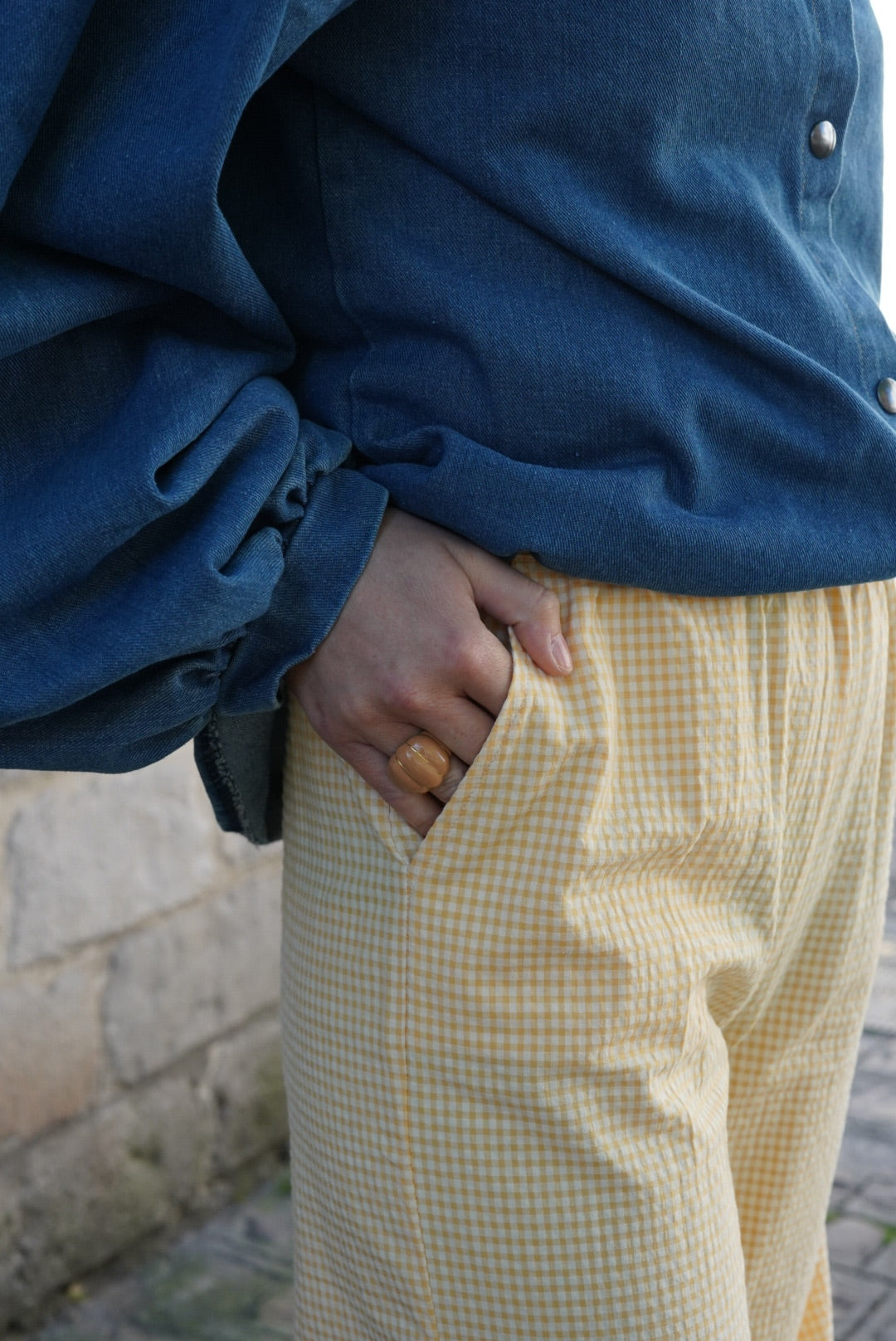 Pantalon ARTHUR vichy jaune