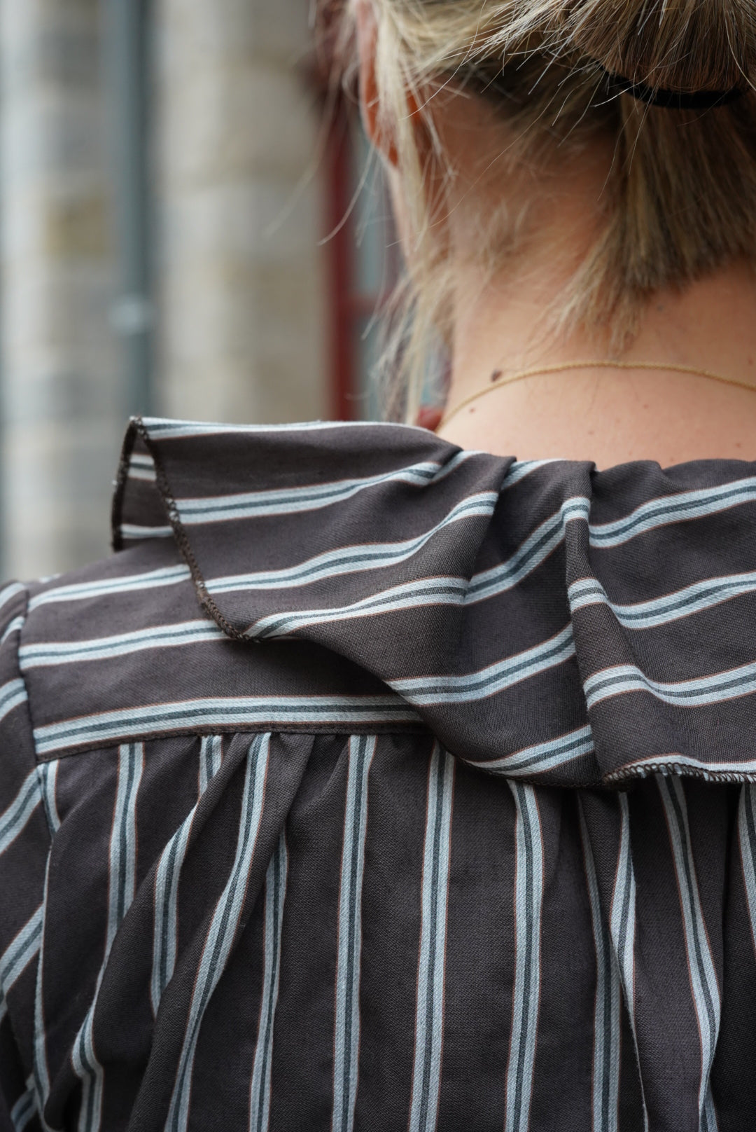 Blouse Olympe rayure chocolat