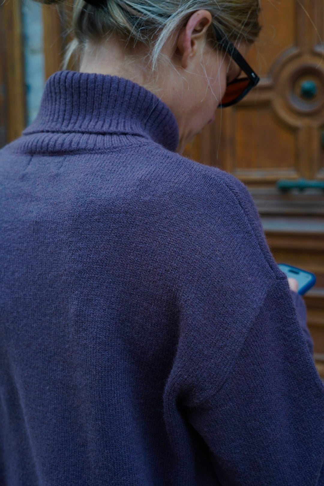 Pull Mayeul col roulé marron