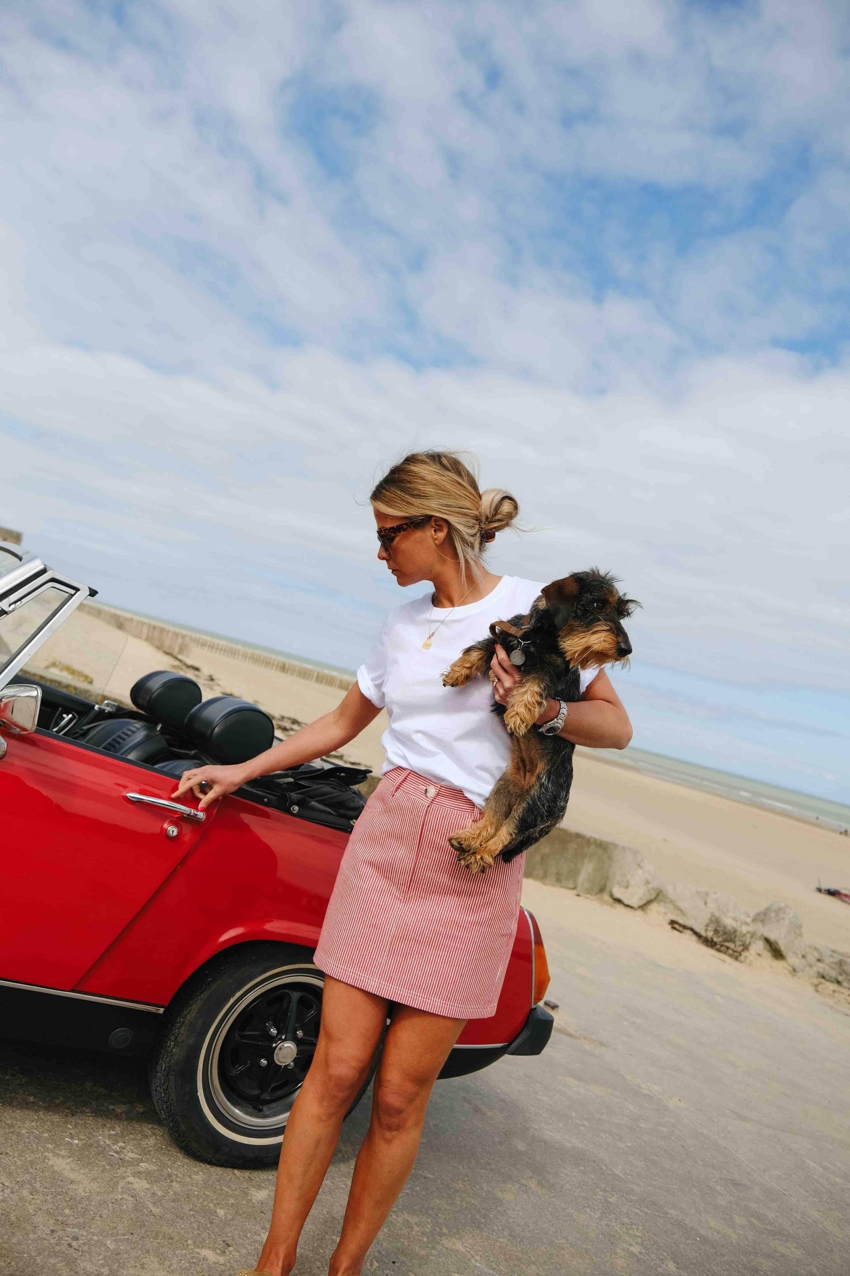 Jupe SUZANNE rayure rouge