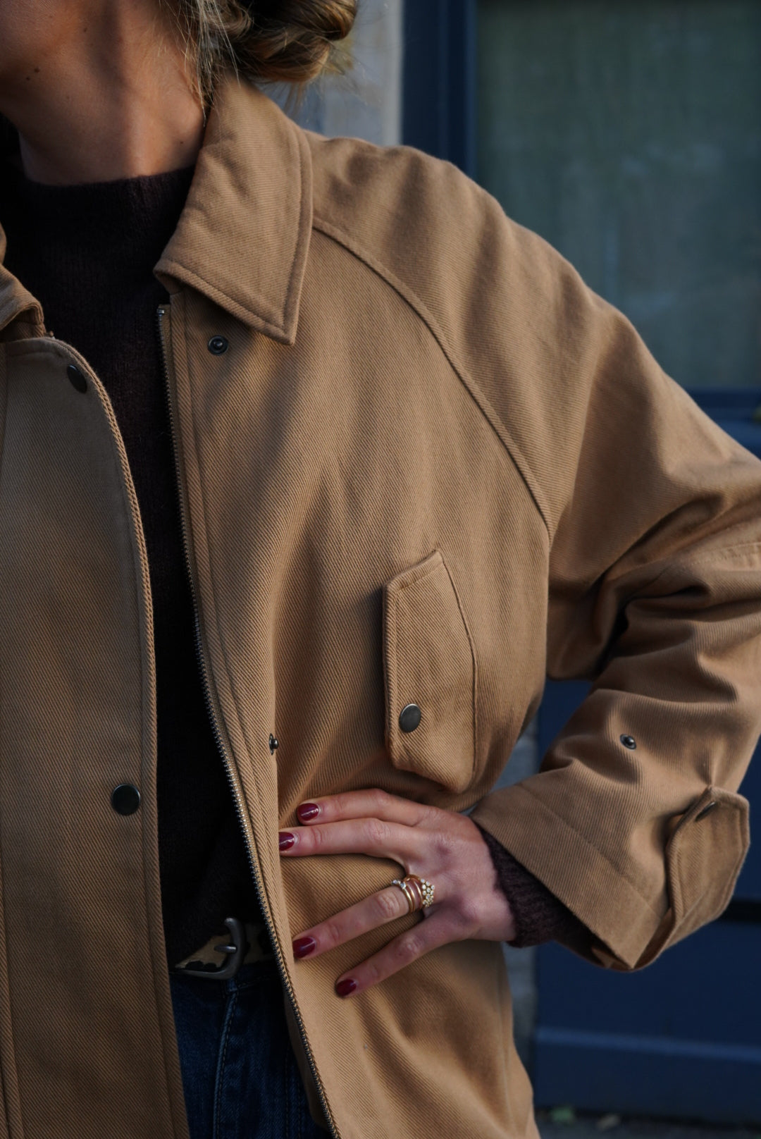 Veste Castille mi-longue camel