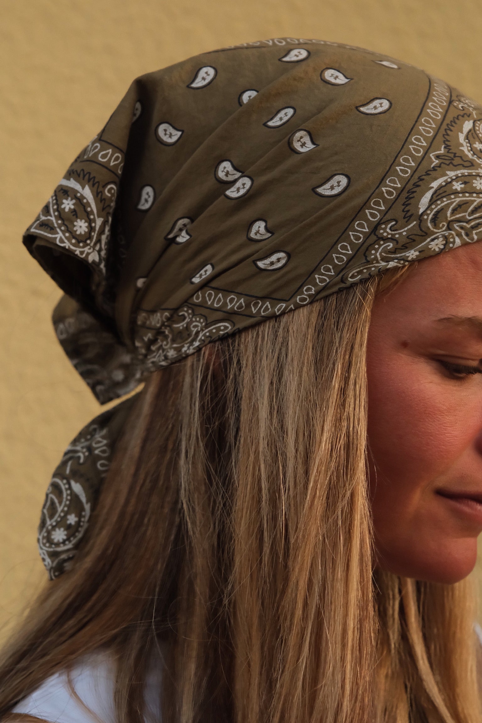 Khaki bandana scarf