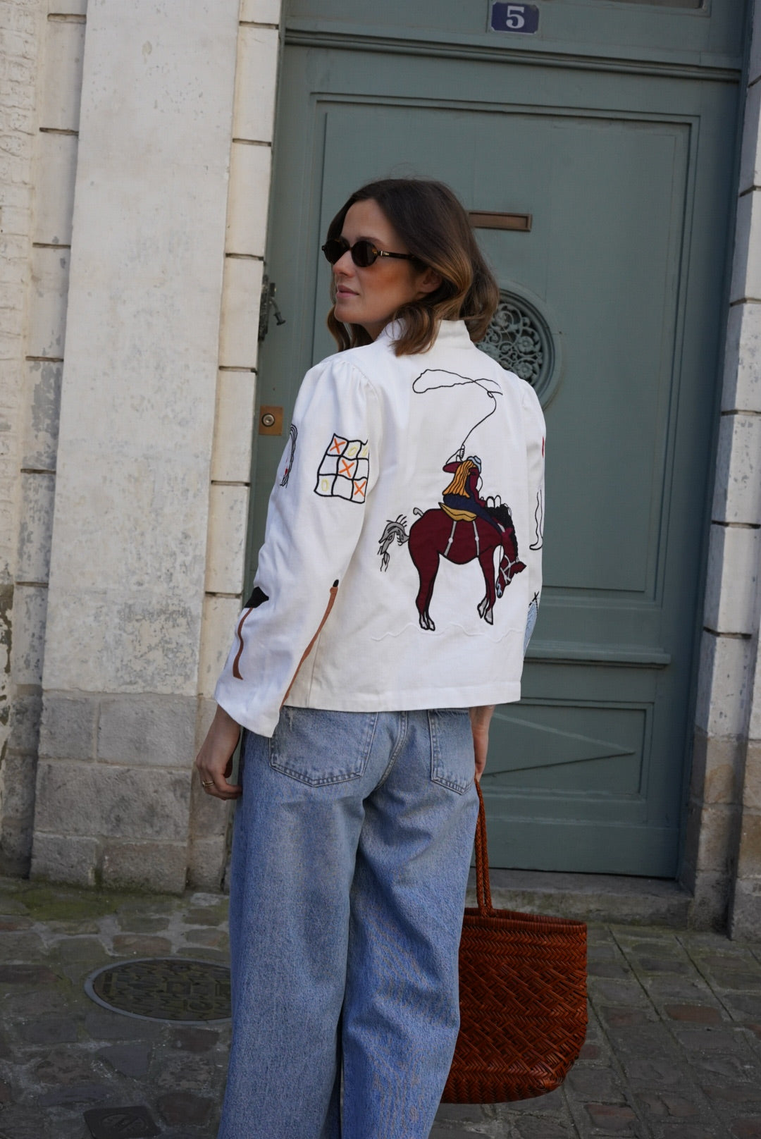 Veste Anouck blanc broderie circus