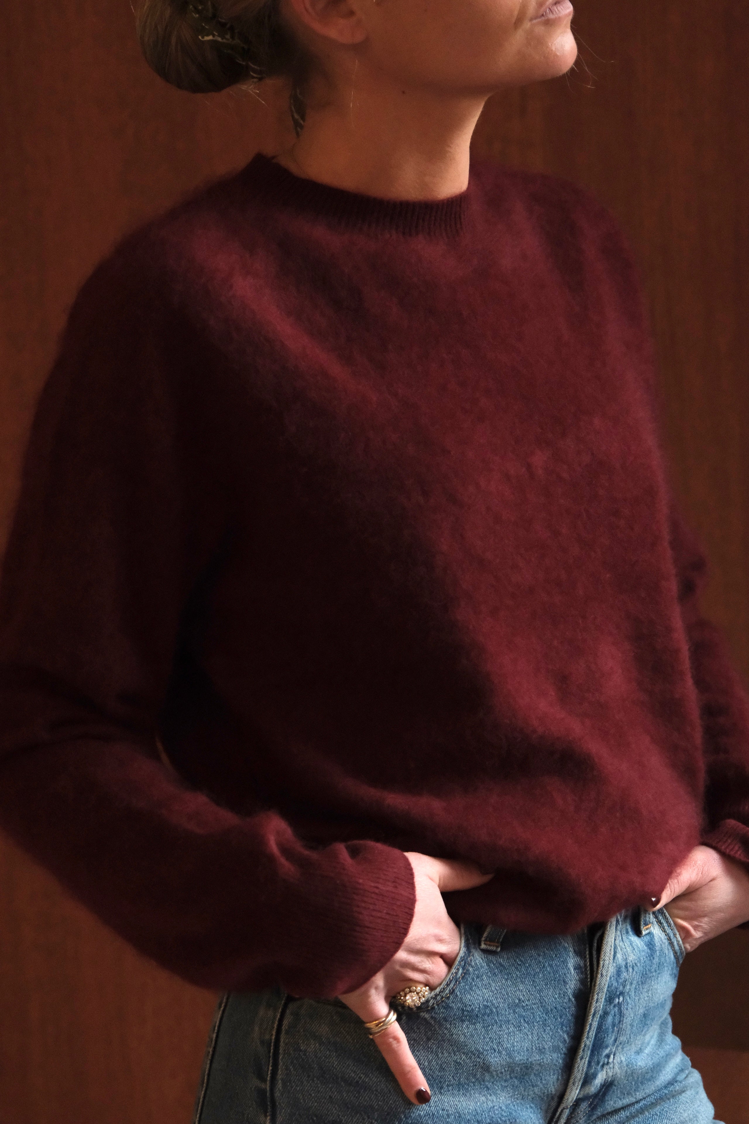 Pull Augustin laine bordeaux