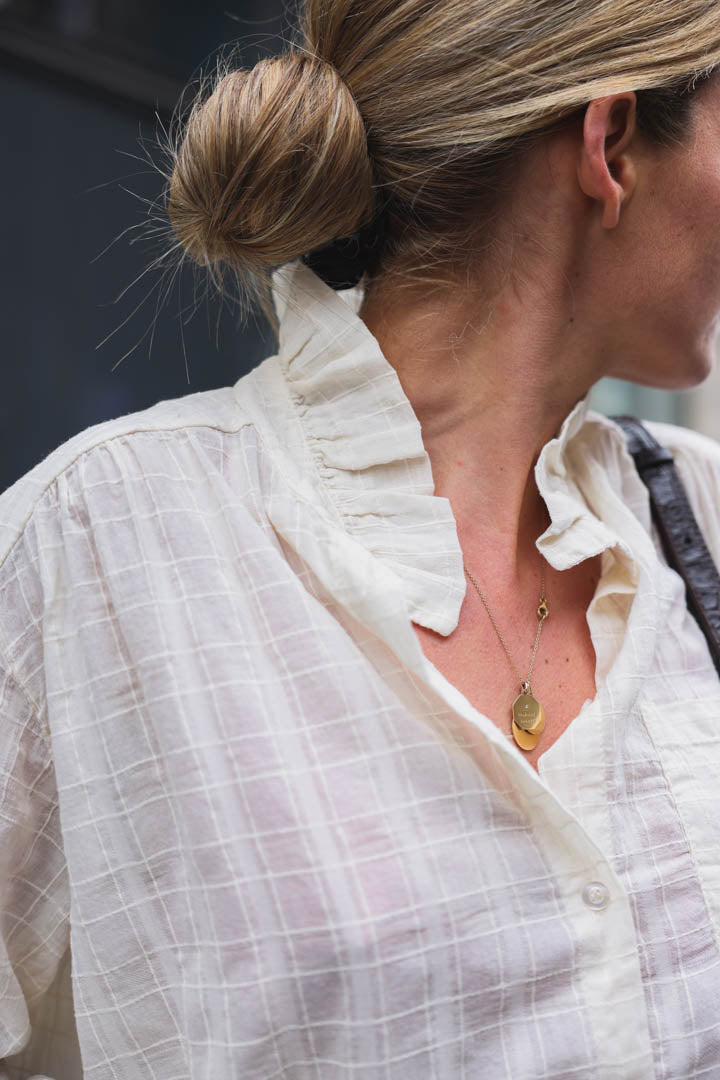 Aliénor ecru checked shirt