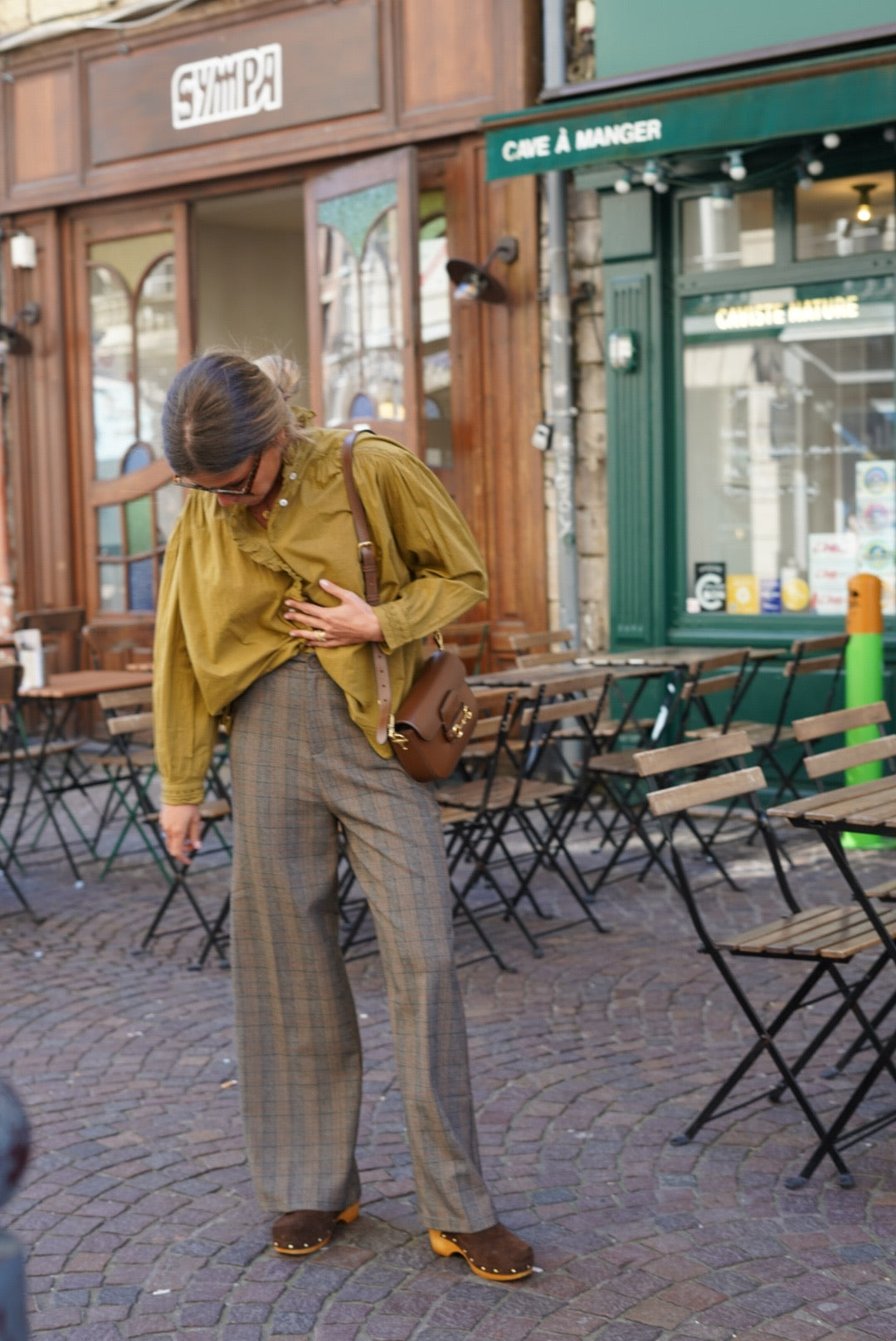 Pantalon Pablo carreaux marron