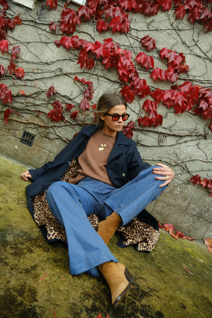 Trench PAUL marine/léopard