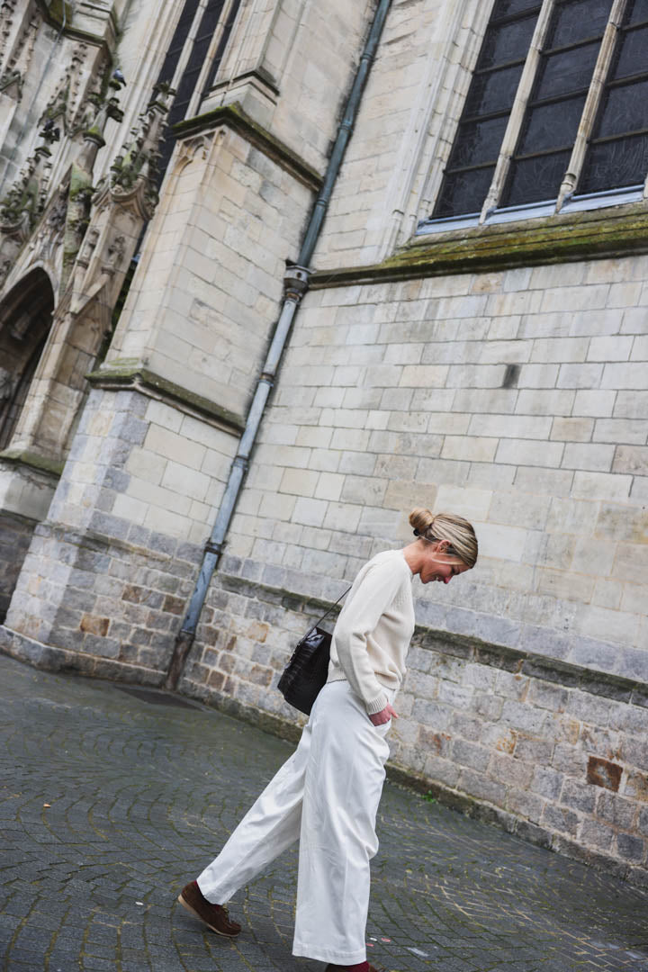 Pantalon Louis barrel écru