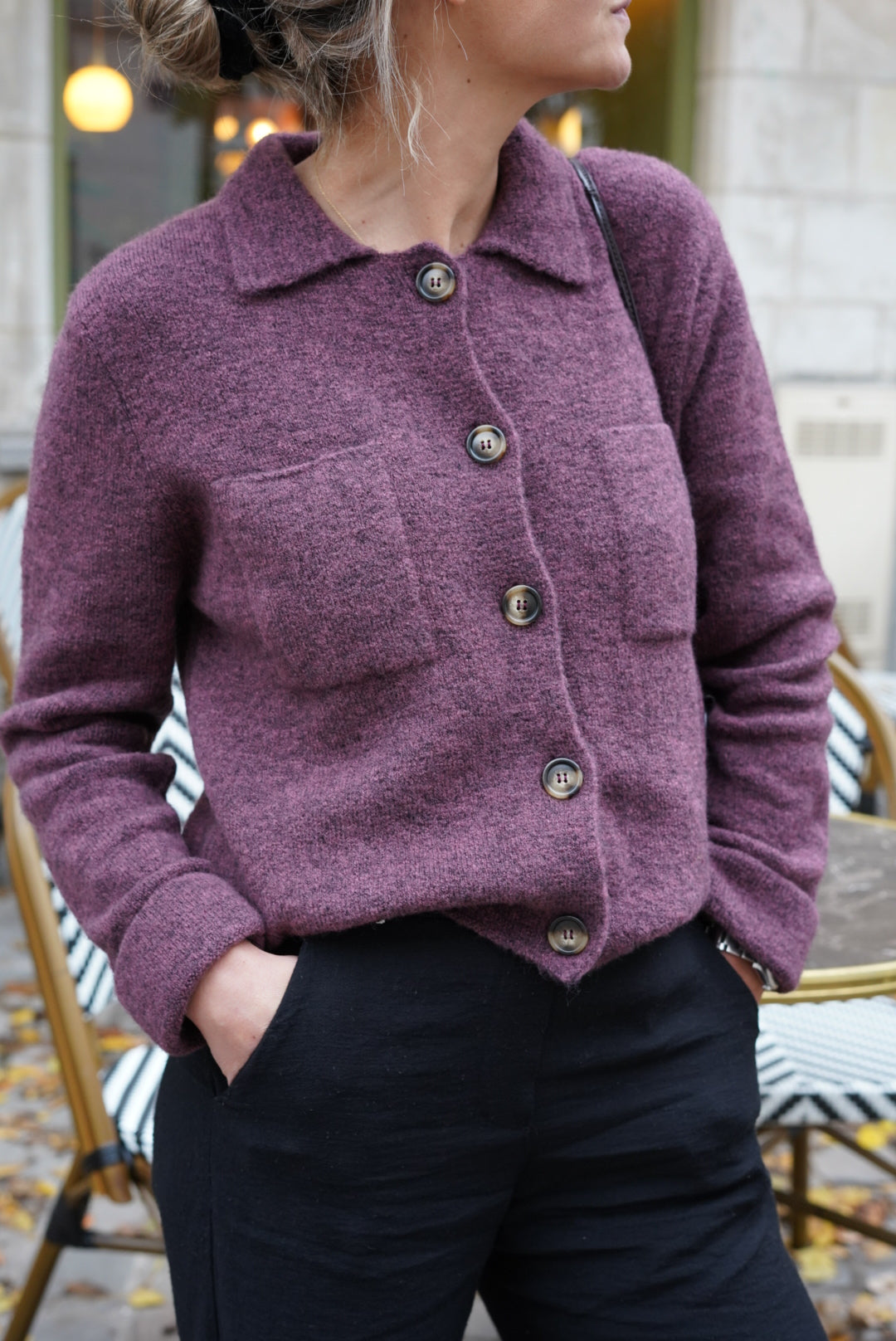 Gilet Alexandre prune