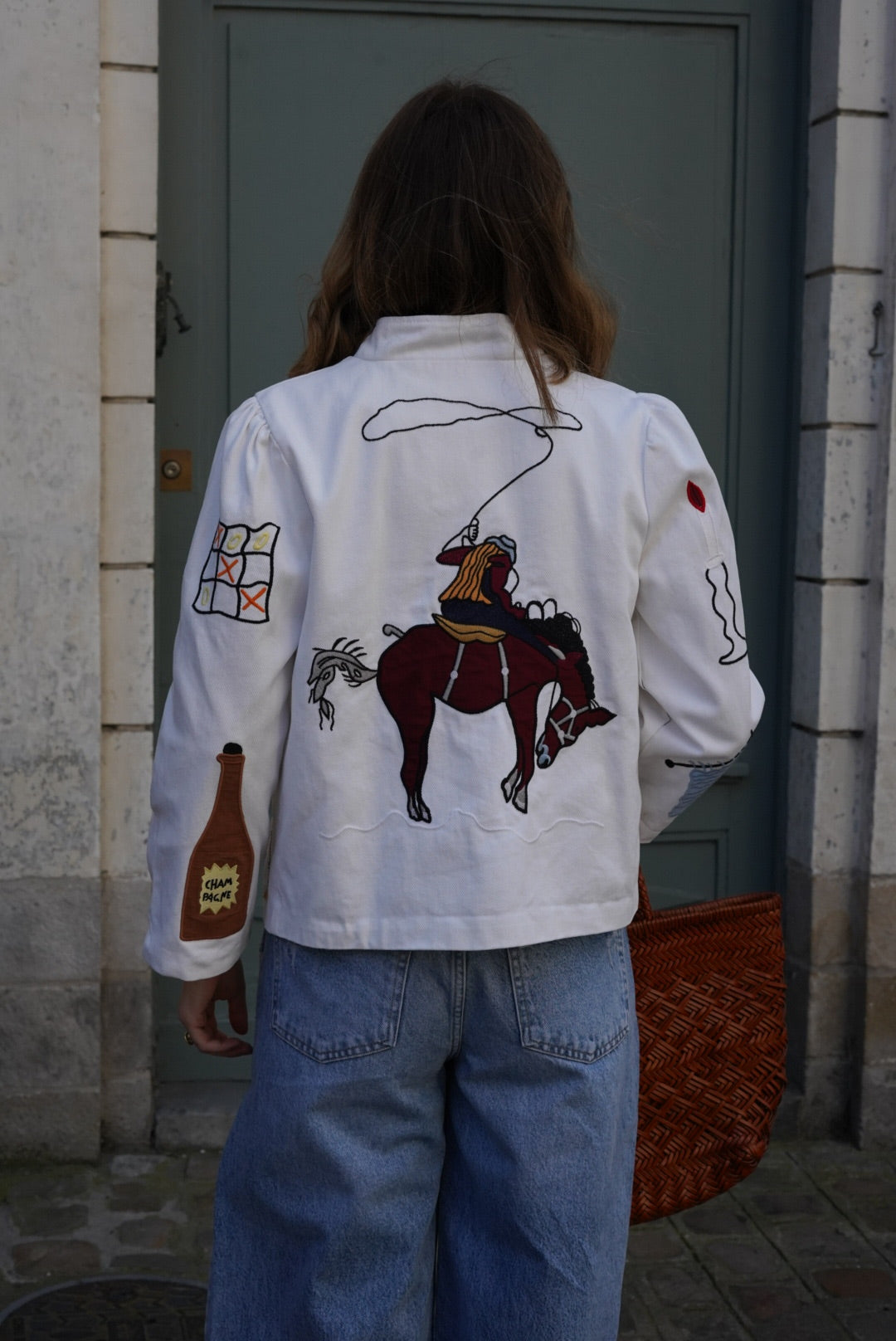 Veste Anouck blanc broderie circus