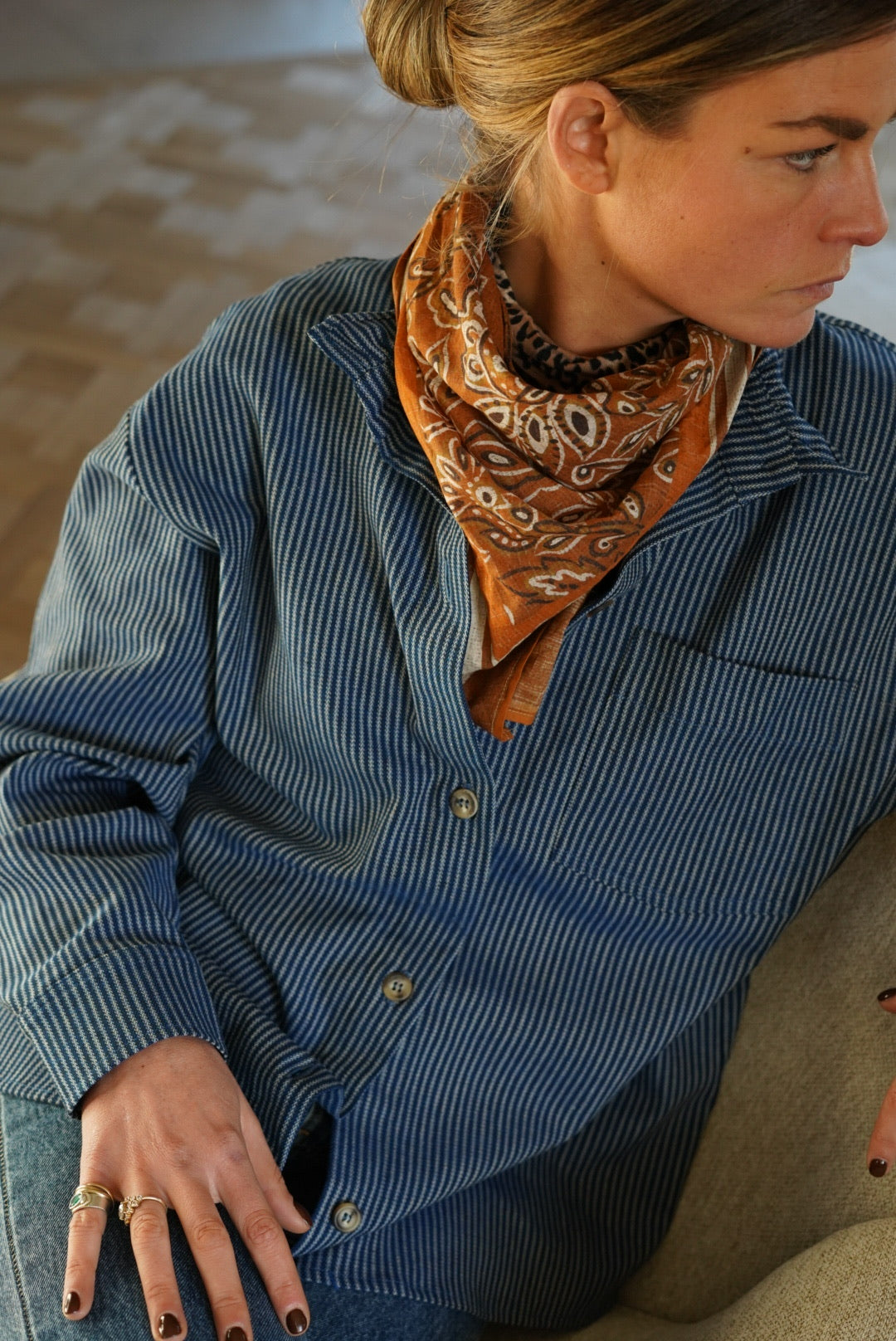 Foulard TOM motif orange