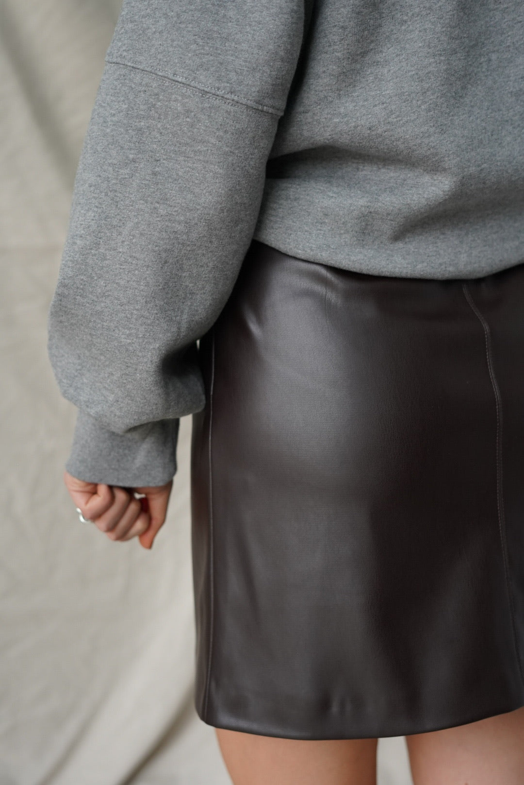 Jupe AMBRE similicuir chocolat