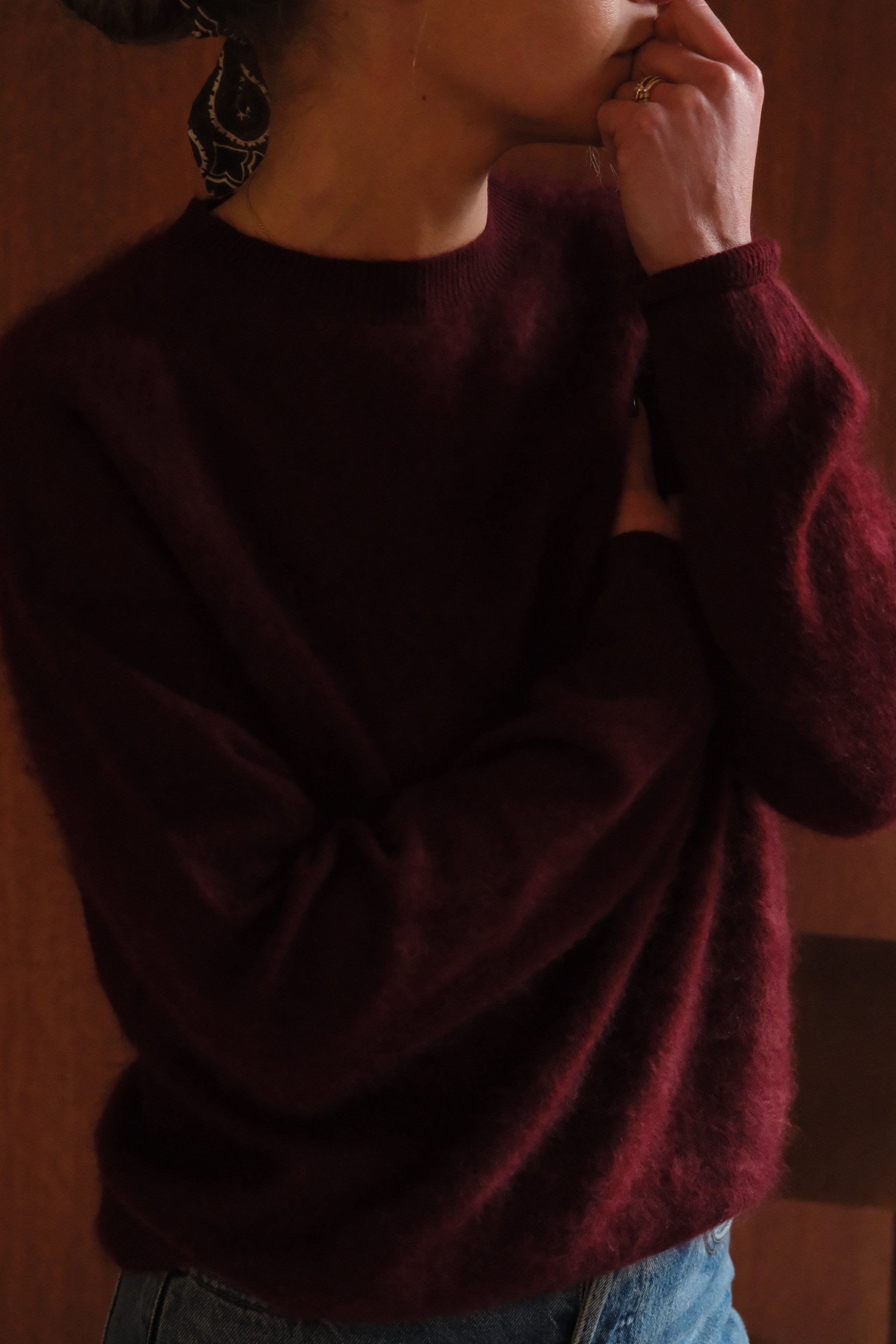 Pull Augustin laine bordeaux