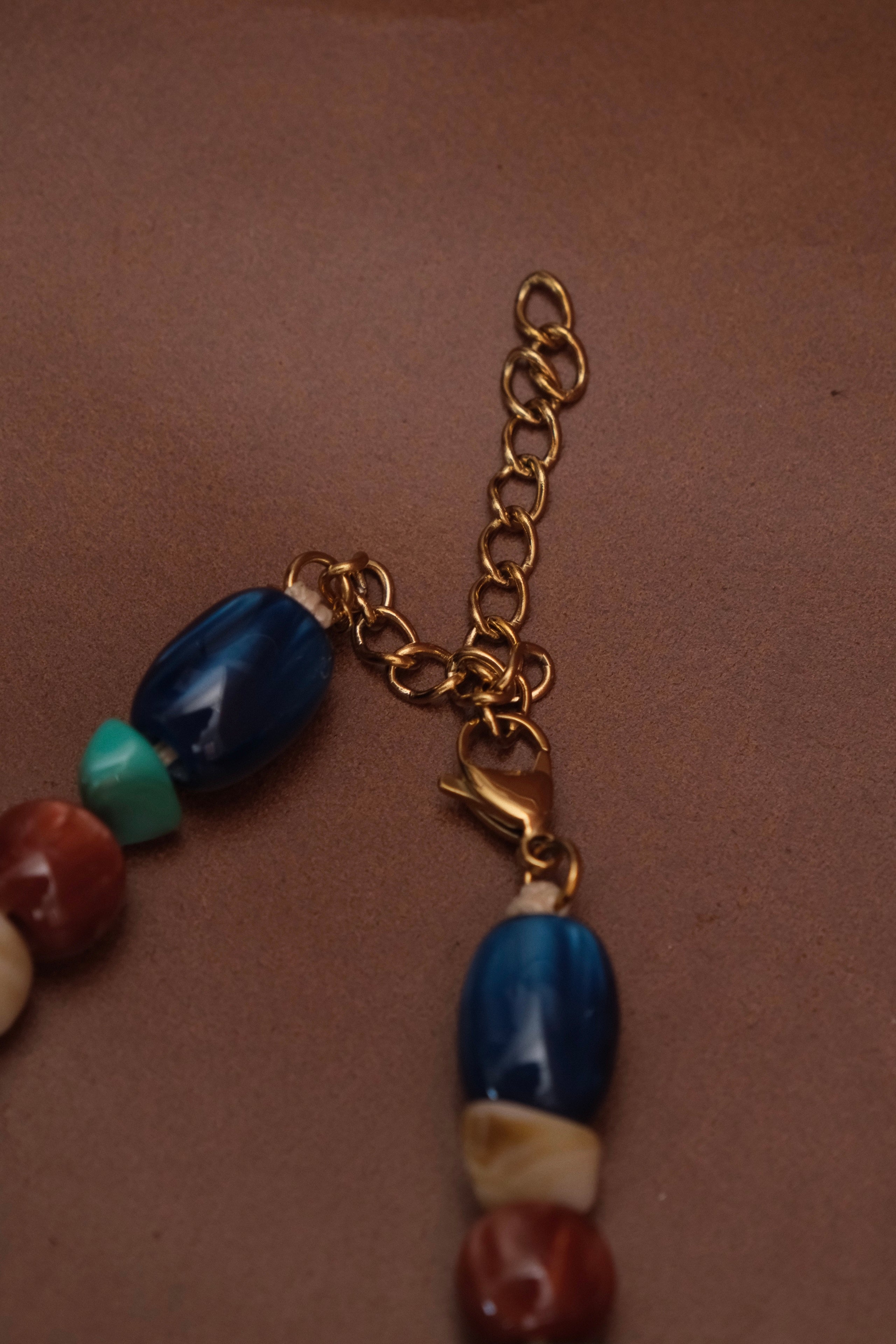 Collier grosses perles bleu