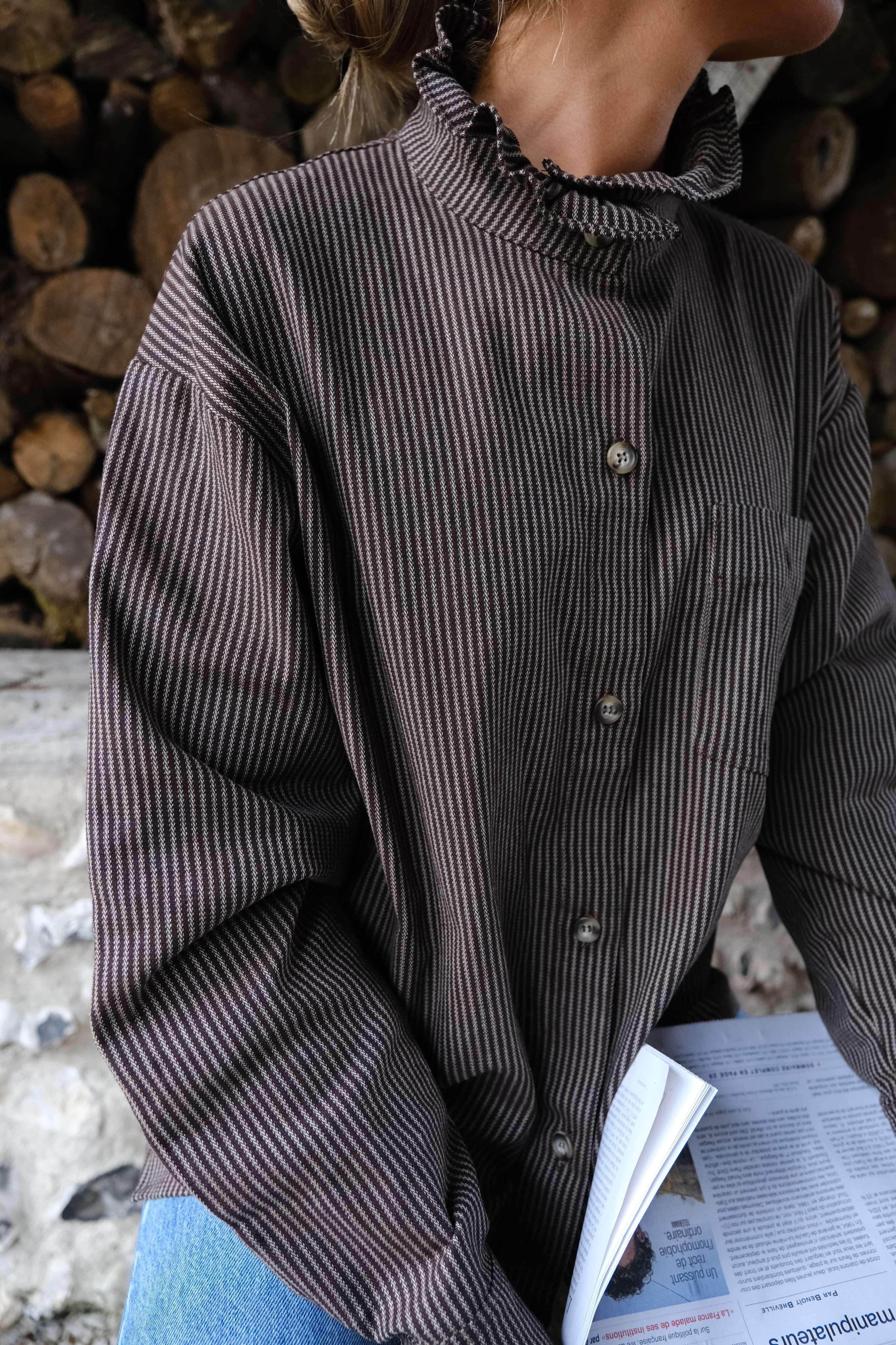 Surchemise LOU rayure marron