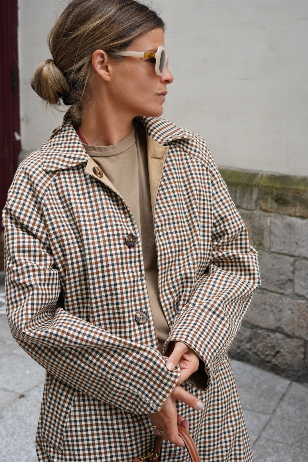Trench Amaury réversible beige/vichy