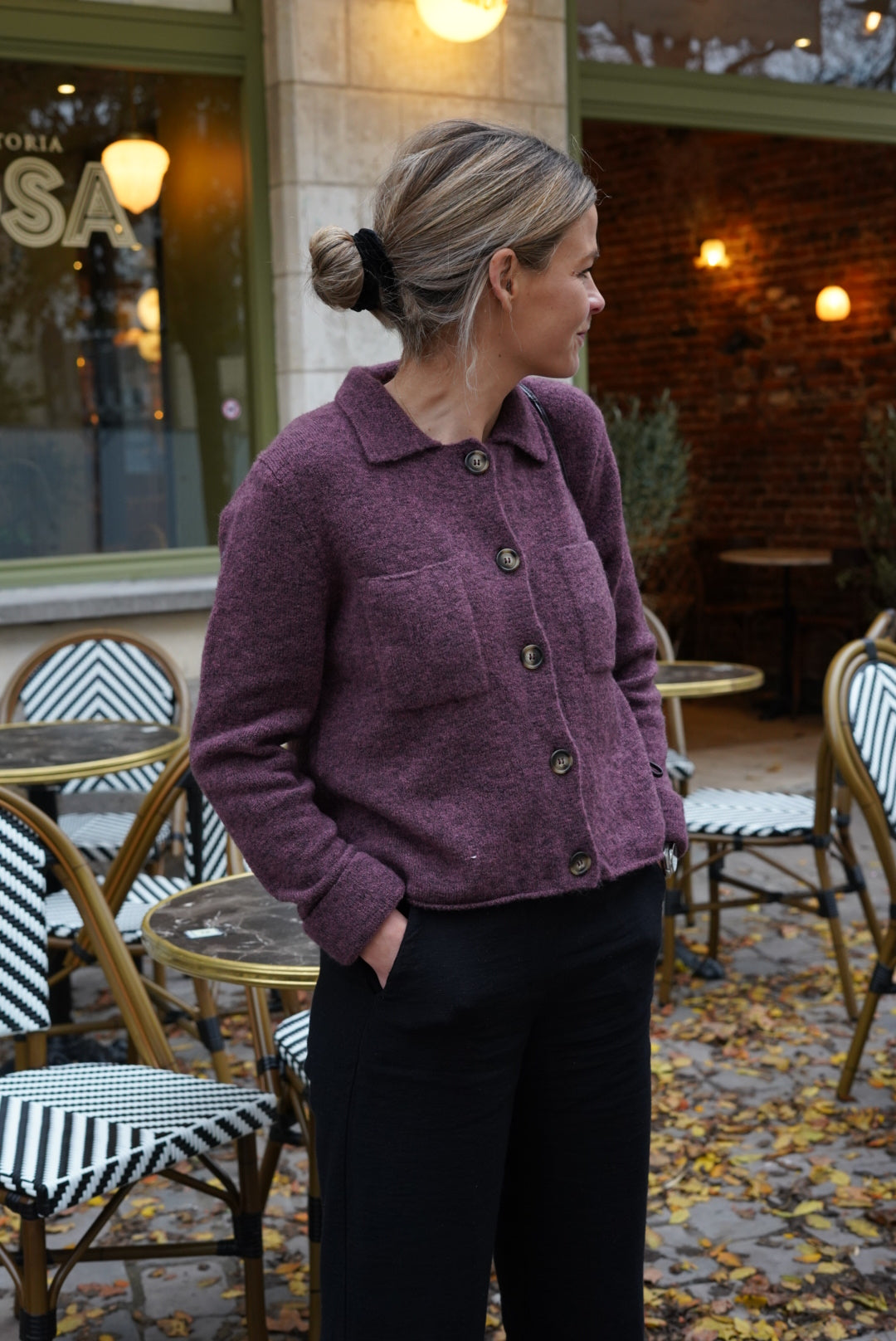 Gilet Alexandre prune