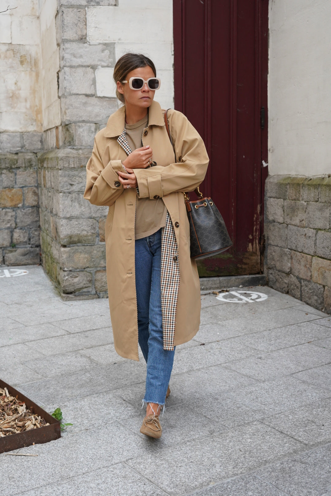 Trench Amaury réversible beige/vichy