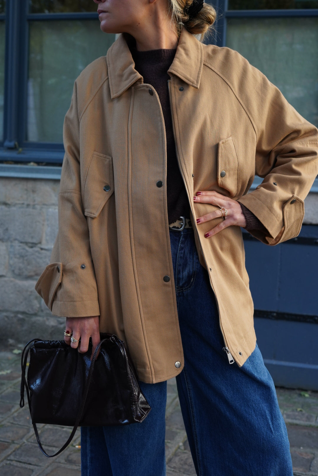 Veste Castille mi-longue camel