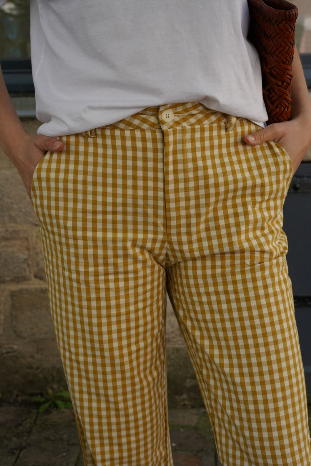 Pantalon Emile vichy jaune