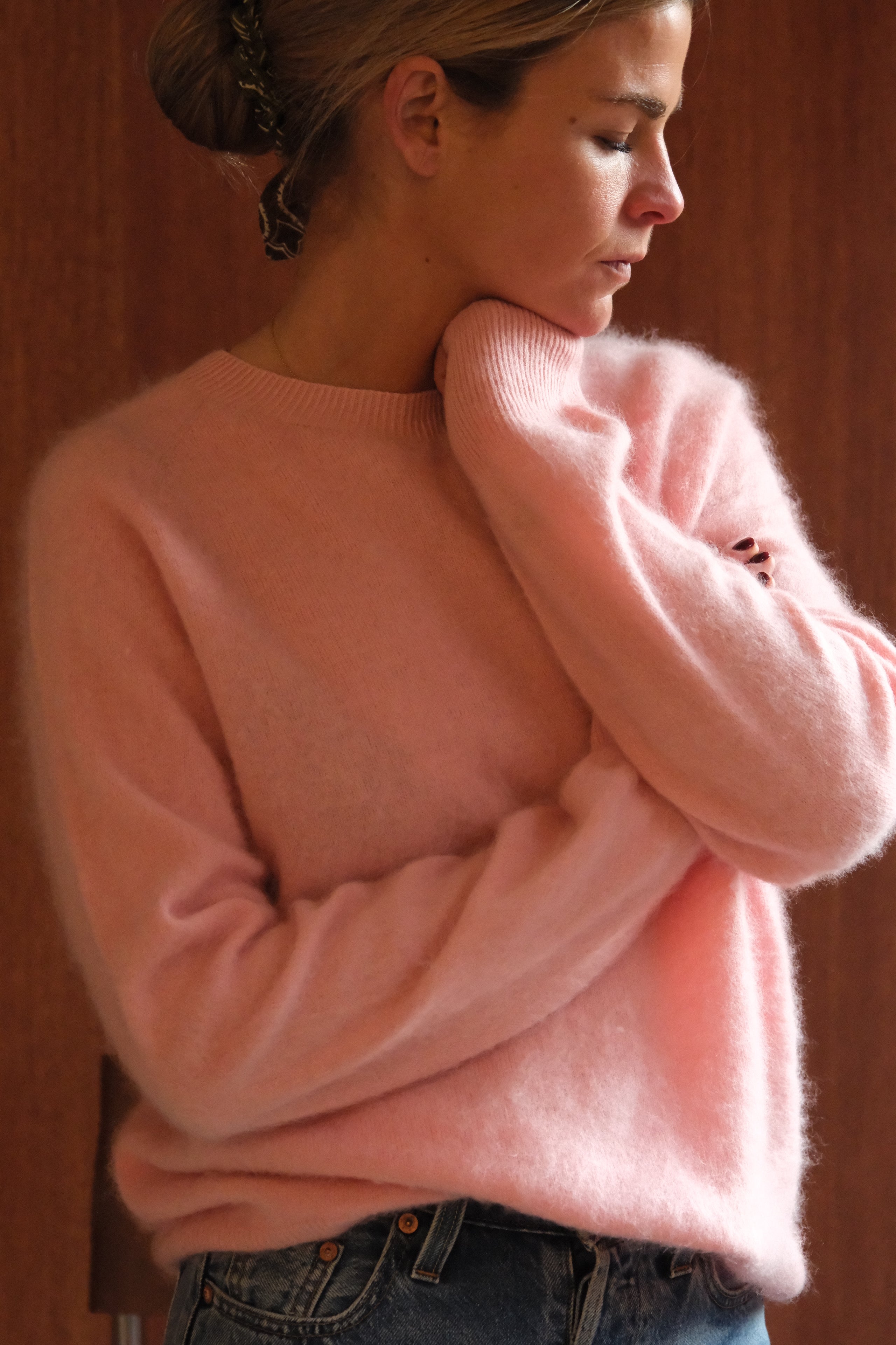 Pull Augustin laine rose