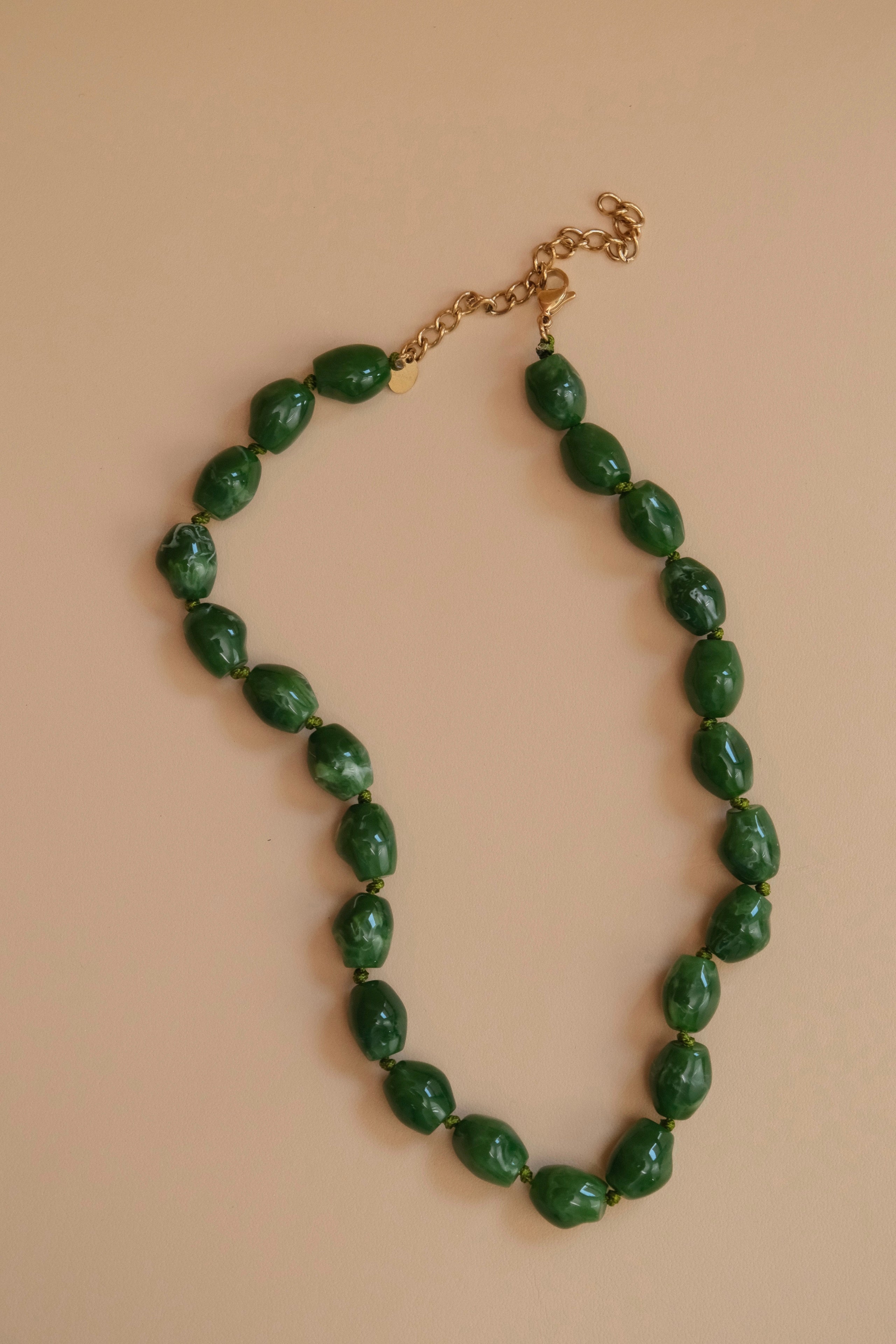 Large Khaki Bead Necklace