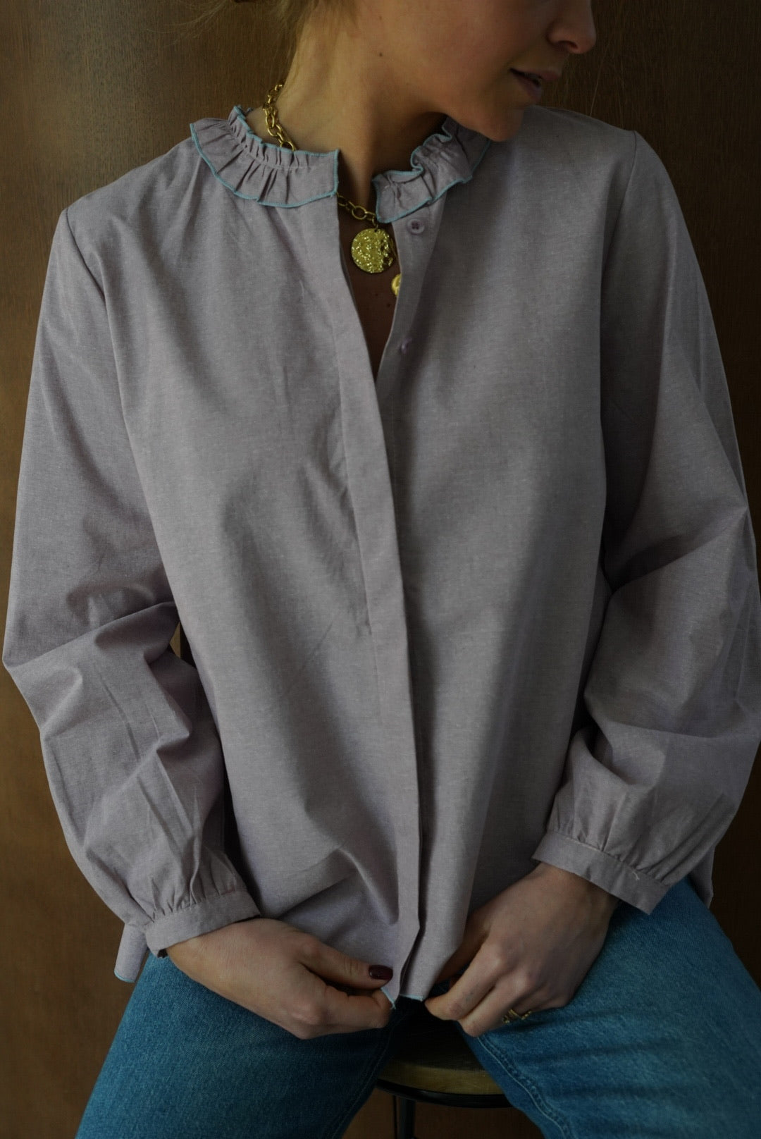 Blouse Alice lilas chiné