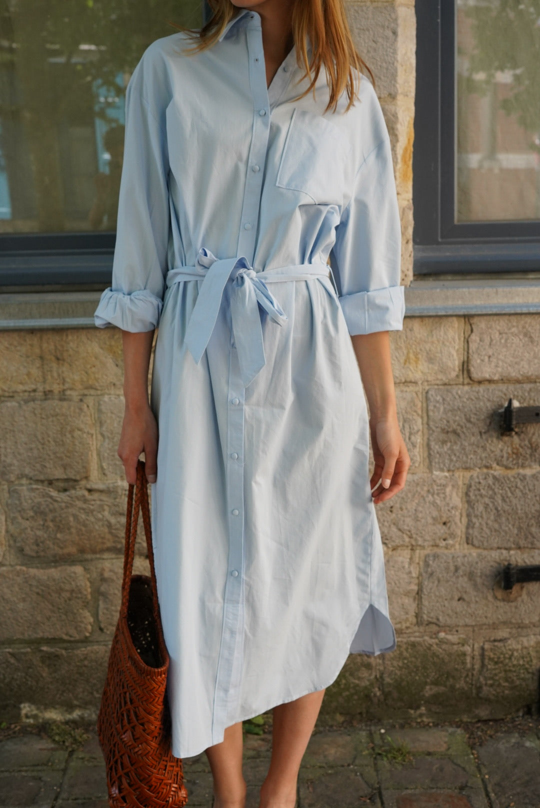 Robe chemise Angèle bleu ciel